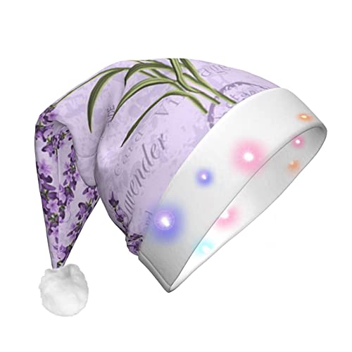 ESASAM Lavendel-Stempel für Erwachsene, Plüsch, leuchtende Weihnachtsmütze, einzigartige Verzierung der festlichen Atmosphäre, warm und bequem von ESASAM