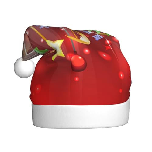 ESASAM Merry Christmas Printed Adult Christmas Hat Quality Plush Fabric, Full Of Vibrant Printed Design. von ESASAM