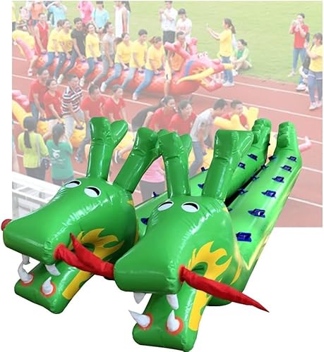 ESASAM Outdoor-Teamwork-Spiele, Rasenspiele, aufblasbares Drachenboot, leicht zu transportierende Multi-Player-Spiel-Requisiten, Keine aufblasbaren Pumpen (Color : Green, Size : 7 Seats) von ESASAM
