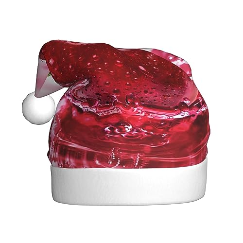 ESASAM Red Cherries Printed Adult Christmas Hat Quality Plush Fabric, Full Of Vibrant Printed Design. von ESASAM