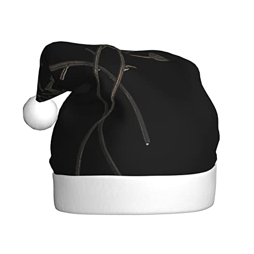 ESASAM Weihnachtsmütze aus Metall mit Rosenmotiv, hochwertiger Plüschstoff, voller lebendiger gedruckter Designs. von ESASAM
