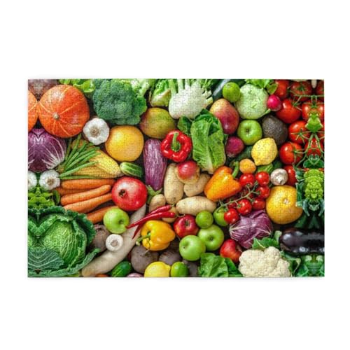 Frisches Obst und Gemüse, 1000 Teile Holzpuzzles in Kunststoffboxen, feine Verarbeitung und Haltbarkeit von ESASAM