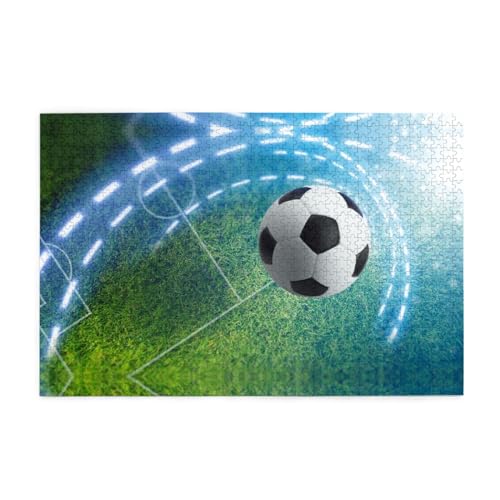 Fußball-Sportball, 1000 Stück Holzpuzzles in Kunststoffboxen, feine Verarbeitung und Haltbarkeit von ESASAM