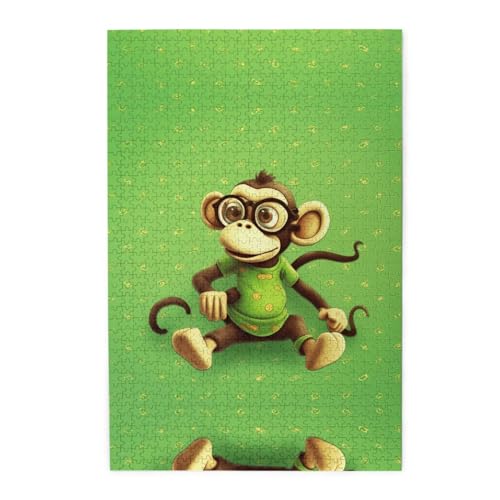Green Clever Monkey 1000 Holzpuzzles in Kunststoffboxen (vertikale Version), die interessante Puzzles für alle Altersgruppen sind von ESASAM
