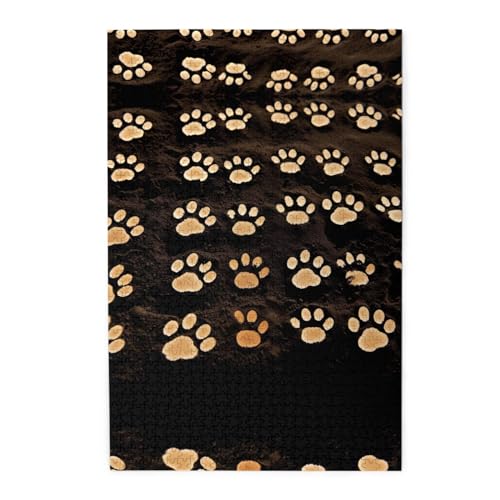 Hundepfotenabdrücke 1000 Holzpuzzles in Kunststoffboxen (vertikale Version), die interessante Puzzles für alle Altersgruppen sind von ESASAM