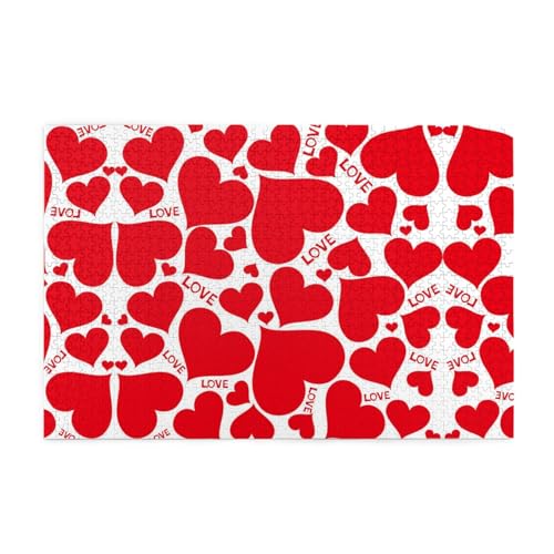Love Heart 1000 Teile Holzpuzzles in Kunststoffboxen, feine Verarbeitung und Haltbarkeit von ESASAM