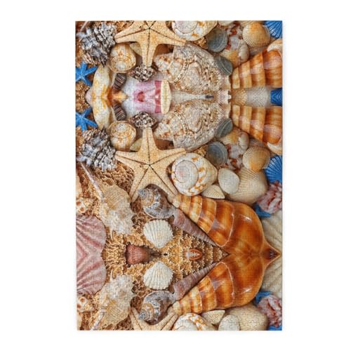 Muschellandschaft am Strand 1000 Holzpuzzles in Kunststoffboxen (vertikale Version), die interessante Puzzles für alle Altersgruppen sind von ESASAM