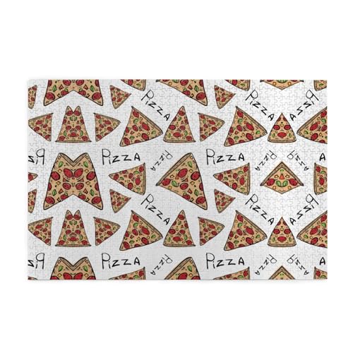 Pizza-Muster, 1000 Teile Holzpuzzles in Kunststoffboxen, feine Verarbeitung und Haltbarkeit von ESASAM