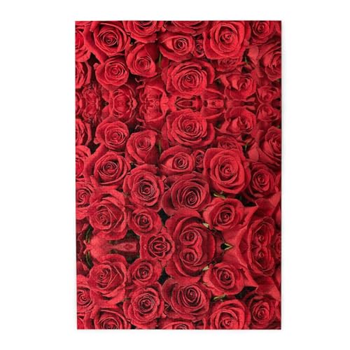 Rote Rose Print Premium Holzpuzzle - 1000 Teile - Kunststoffbox Verpackung von ESASAM