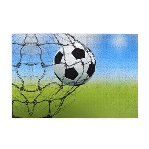 Soccer Network 1000 Teile Holzpuzzles in Kunststoffboxen, feine Verarbeitung und Haltbarkeit von ESASAM
