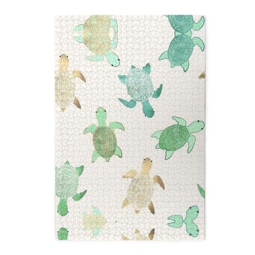 Turtle Write Print Premium Holzpuzzle - 1000 Teile - Kunststoffbox Verpackung von ESASAM