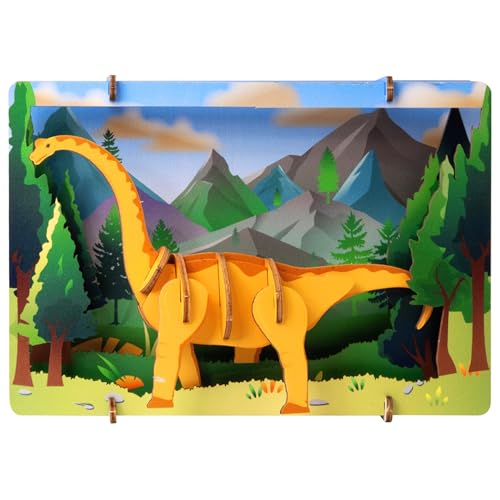 ESC WELT Brontosaurus - Brontosaurus 3D-Puzzle - DIY Holztier-Puzzle - 3D-Puzzle für Kinder - Kinder Holz Bastelset - Gehirn-Teaser Holzpuzzle - Spielzeuggeschenke für Weihnachten von ESC WELT