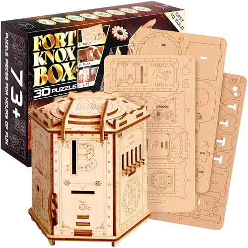 ESC WELT Fort Knox Box PRO 3D Puzzle Game - 3 in 1 Puzzle Box Modellbau Escape Room Spiel - Holzpuzzle & Holzrätsel - Geschenkbox Knobelspiel - Rätselbox 3D Holzpuzzle Erwachsene ESC WELT Fort Knox Box PRO 3D Puzzle Game - 3 in 1 Puzzle Box Modellbau Escape Room Spiel - Holzpuzzle & Holzrätsel - Geschenkbox Knobelspiel - Rätselbox 3D Holzpuzzle Erwachsene von ESC WELT