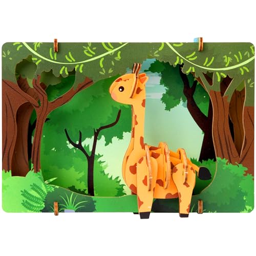 ESC WELT Giraffe - Giraffe 3D-Puzzle - DIY Holztier-Puzzle - 3D-Puzzle für Kinder - Kinder Holz Bastelset - Gehirn-Teaser Holzpuzzle - Spielzeuggeschenke für Weihnachten von ESC WELT