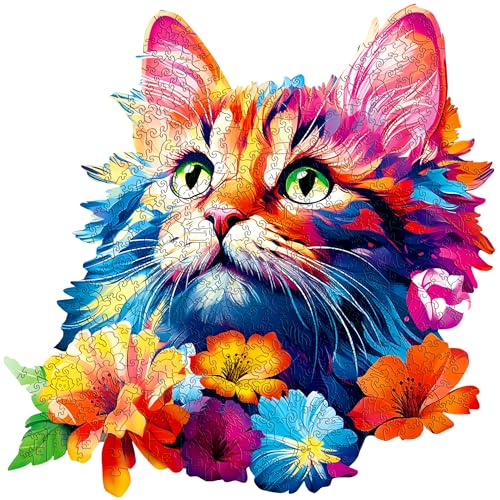 ESC WELT Holzpuzzle Katze 200 Teile - Anspruchsvolles Denkspiel für Kinder & Erwachsene - Umweltfreundliches & Unterhaltsames Lernspielzeug - Herausforderndes Spiel - Denkspiel aus Holz ESC WELT Holzpuzzle Katze 200 Teile - Anspruchsvolles Denkspiel für Kinder & Erwachsene - Umweltfreundliches & Unterhaltsames Lernspielzeug - Herausforderndes Spiel - Denkspiel aus Holz von ESC WELT