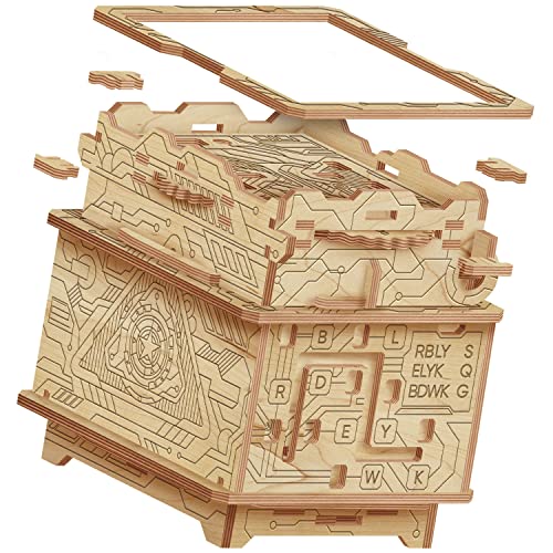 ESC Welt Orbital Box 3D Puzzle Erwachsene - 3 in 1 Puzzle Box Modellbau Escape Room Spiel Holzpuzzle - Geschenkbox Knobelspiel - Rätselbox 3D Holzpuzzle Erwachsene von ESC WELT