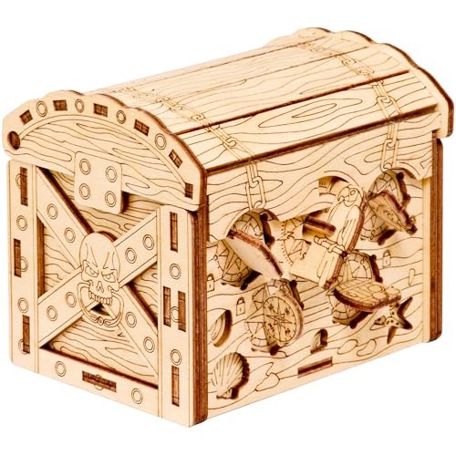 ESC WELT Pirate's Treasure Chest - Kreative Geschenkbox für Geld, Gutscheine, Geschenkkarten - 3D-Holzkastenspiel - Geschenkrätselspiel - Geschenkbox für Jugendliche und Erwachsene - 3D-Holzpuzzle ESC WELT Pirate's Treasure Chest - Kreative Geschenkbox für Geld, Gutscheine, Geschenkkarten - 3D-Holzkastenspiel - Geschenkrätselspiel - Geschenkbox für Jugendliche und Erwachsene - 3D-Holzpuzzle von ESC WELT