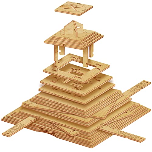 ESC WELT Quest Pyramide 3D Puzzle Game - 3 in 1 Puzzle Box Modellbau Escape Room- Holzpuzzle & Holzrätsel - Geschenkbox Knobelspiel - Rätselbox für Kinder und Erwachsene 3D Holzpuzzle von ESC WELT