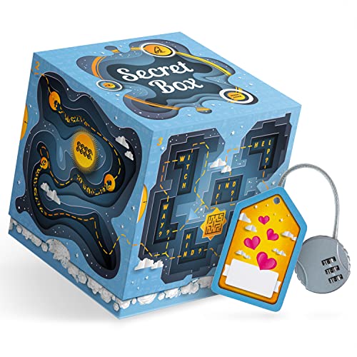 ESC WELT Secret Box Geschenkbox - Kreative Rätselbox für Geld, Gutscheine und Geschenkkarten - Geschenkbox für Geldgeschenke - Gestaltbare Verpackung für Geburtstag von ESC WELT
