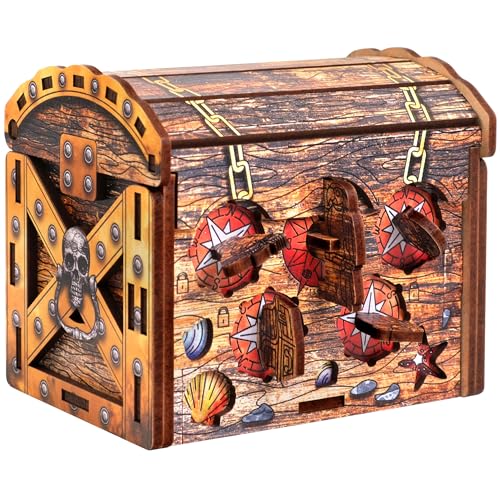 ESC Welt Piraten Schatztruhe - Geschenkbox mit Geheimverschluss - 3D Holzpuzzle - Geldgeschenk Puzzlebox - IQ Rätselbox - Geschenk für Jugendliche und Erwachsene - Box mit Geheimfach ESC Welt Piraten Schatztruhe - Geschenkbox mit Geheimverschluss - 3D Holzpuzzle - Geldgeschenk Puzzlebox - IQ Rätselbox - Geschenk für Jugendliche und Erwachsene - Box mit Geheimfach von ESC WELT