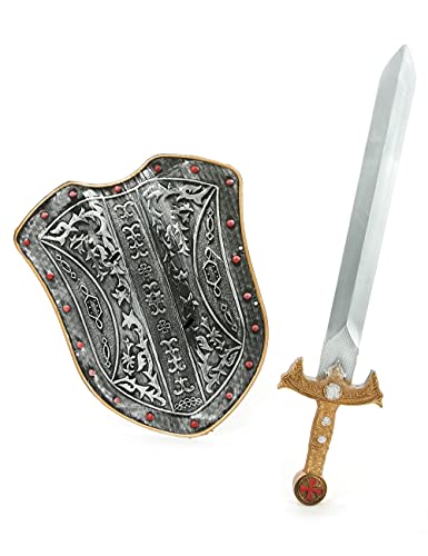 Vegaoo Mittelalter-Set mit Schild und Schwert - Rot von Vegaoo