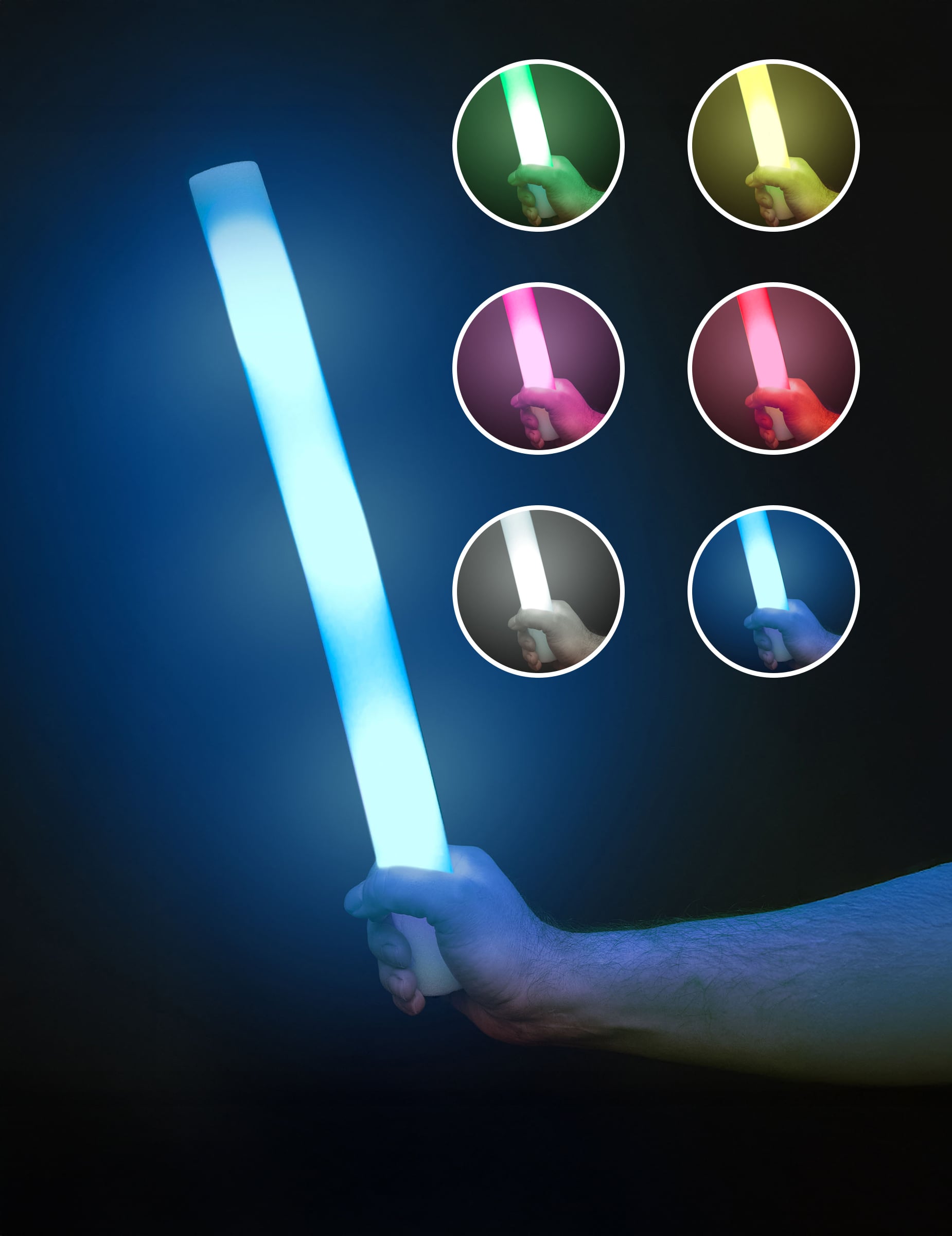 10 LED Leuchtstäbe Schaumstoff für alle – Rosa, Rot, Grün von ESPA