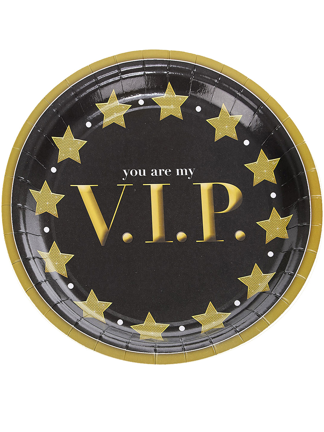 8 VIP Pappteller 23 cm schwarz und gold 8 VIP Pappteller 23 cm schwarz und gold von ESPA