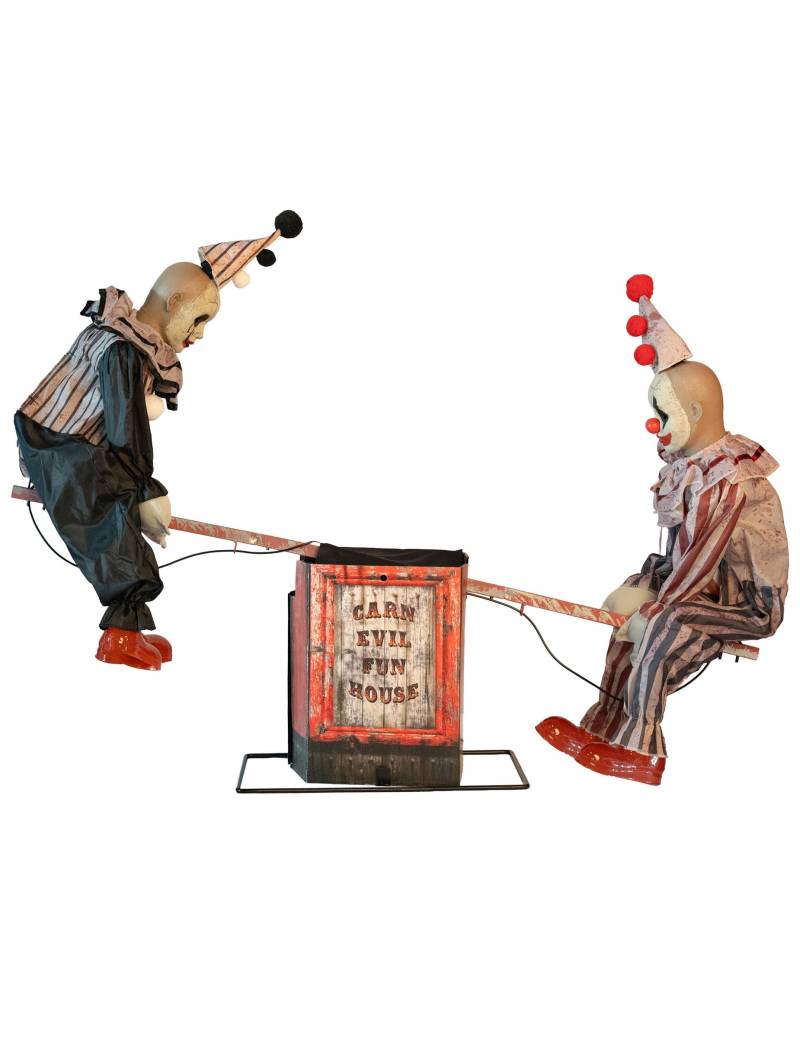 Animierte 2 Clowns auf einer Wippe - Halloween-Deko 125x31x90 cm Animierte 2 Clowns auf einer Wippe - Halloween-Deko 125x31x90 cm von ESPA