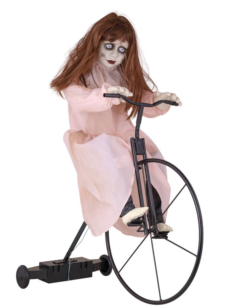Animierte Dekofigur besessenes Mädchen auf Fahrrad mit Bewegung 72 x 30 x 94 cm Animierte Dekofigur besessenes Mädchen auf Fahrrad mit Bewegung 72 x 30 x 94 cm von ESPA