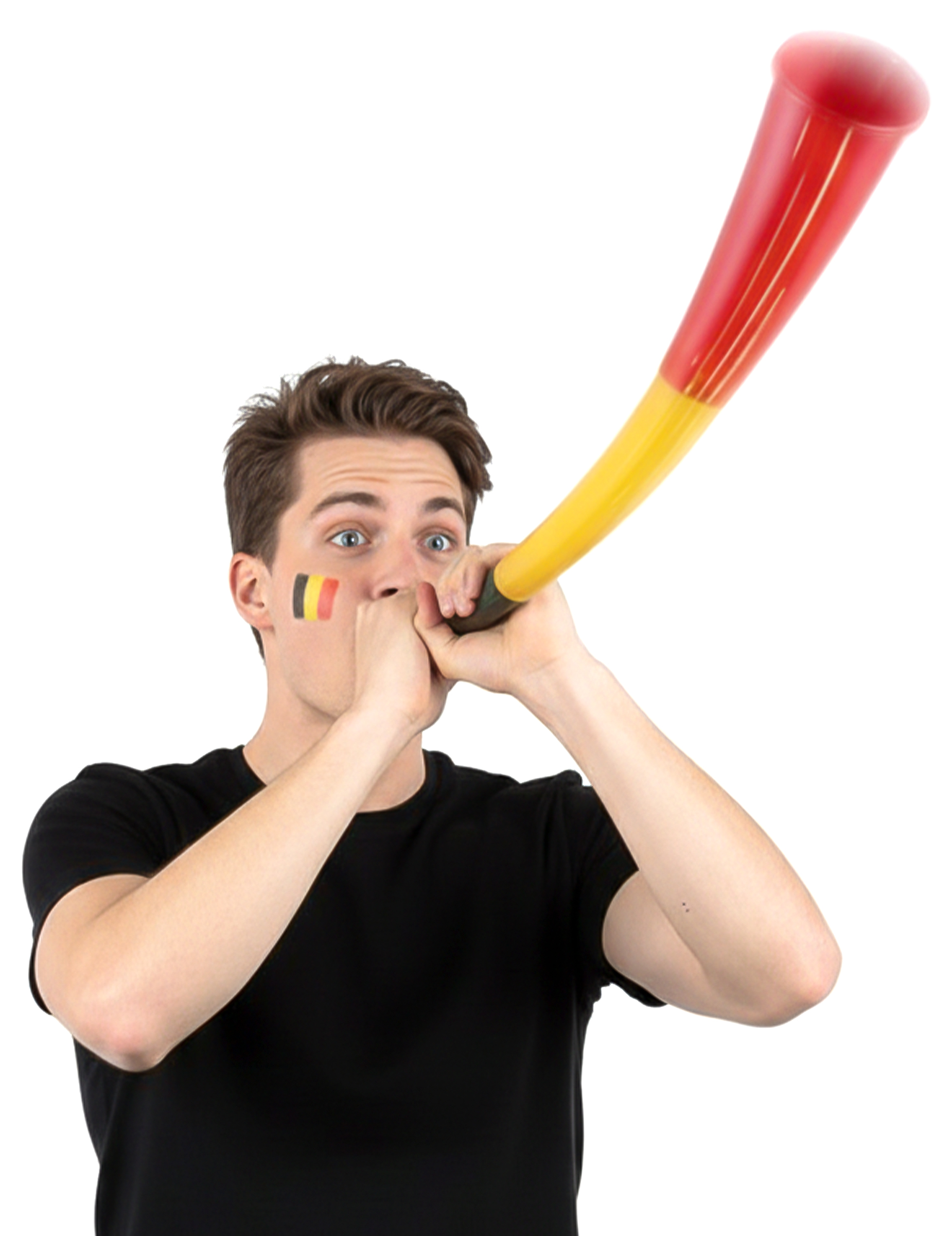 Belgien Fan-Horn Trikolore 56 cm Laute Stadionfanfare in Nationalfarben von ESPA