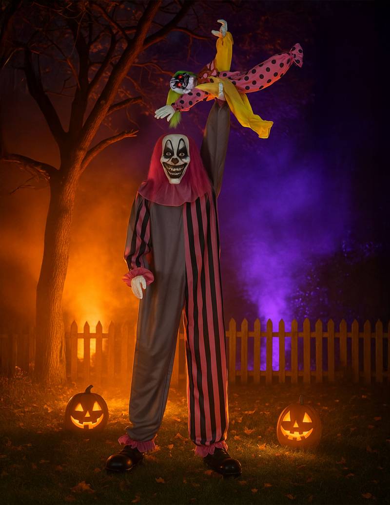 Bewegliche Gruseldeko mit Ton - Schauriger Clown mit Kind, 210 cm Bewegliche Gruseldeko mit Ton - Schauriger Clown mit Kind, 210 cm von ESPA