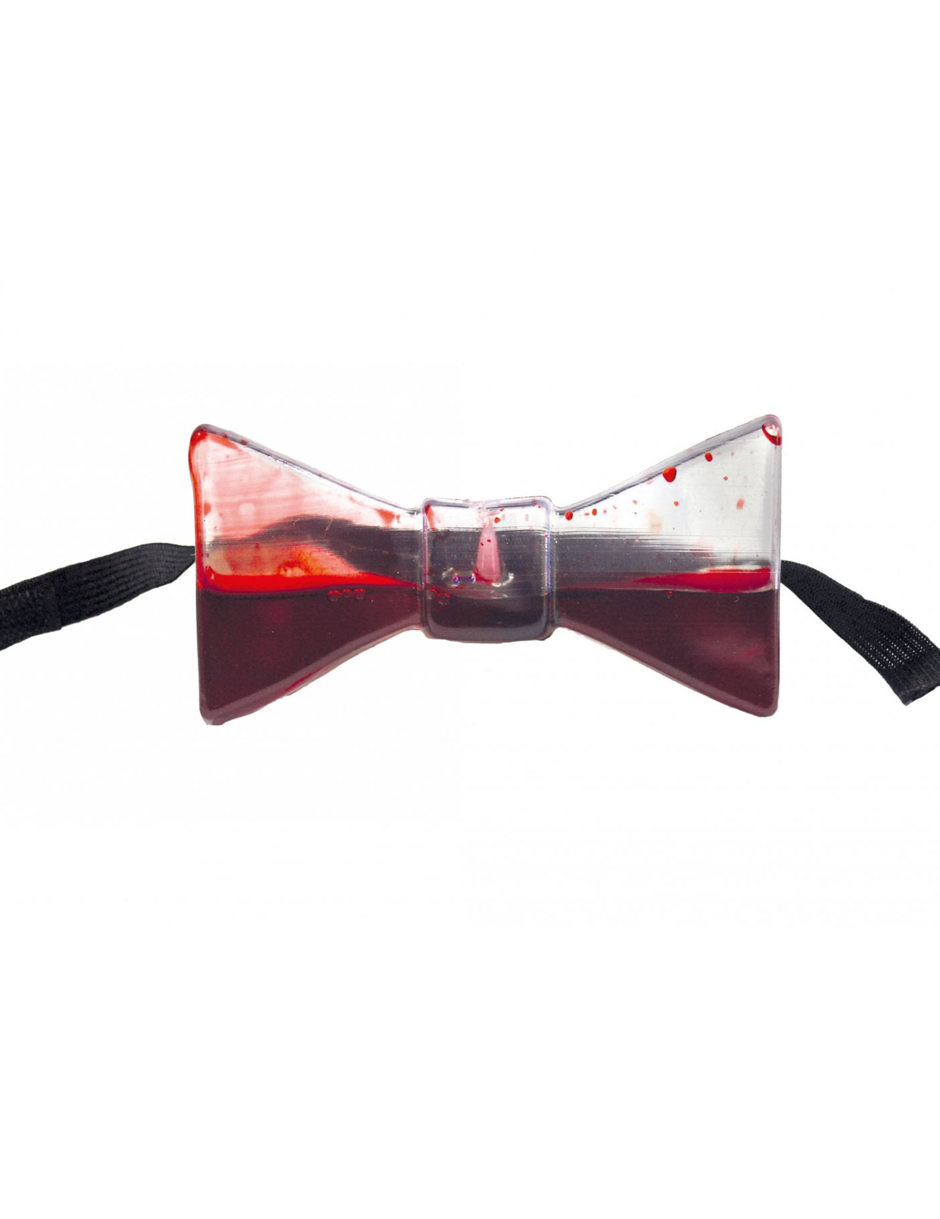Blut befüllte Fliege Halloween-Accessoire transparent-rot-schwarz von ESPA