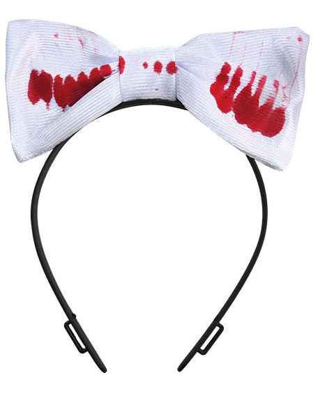 Blutige Schleife Halloween-Haarreif mit Schleife weiss-rot-schwarz von ESPA