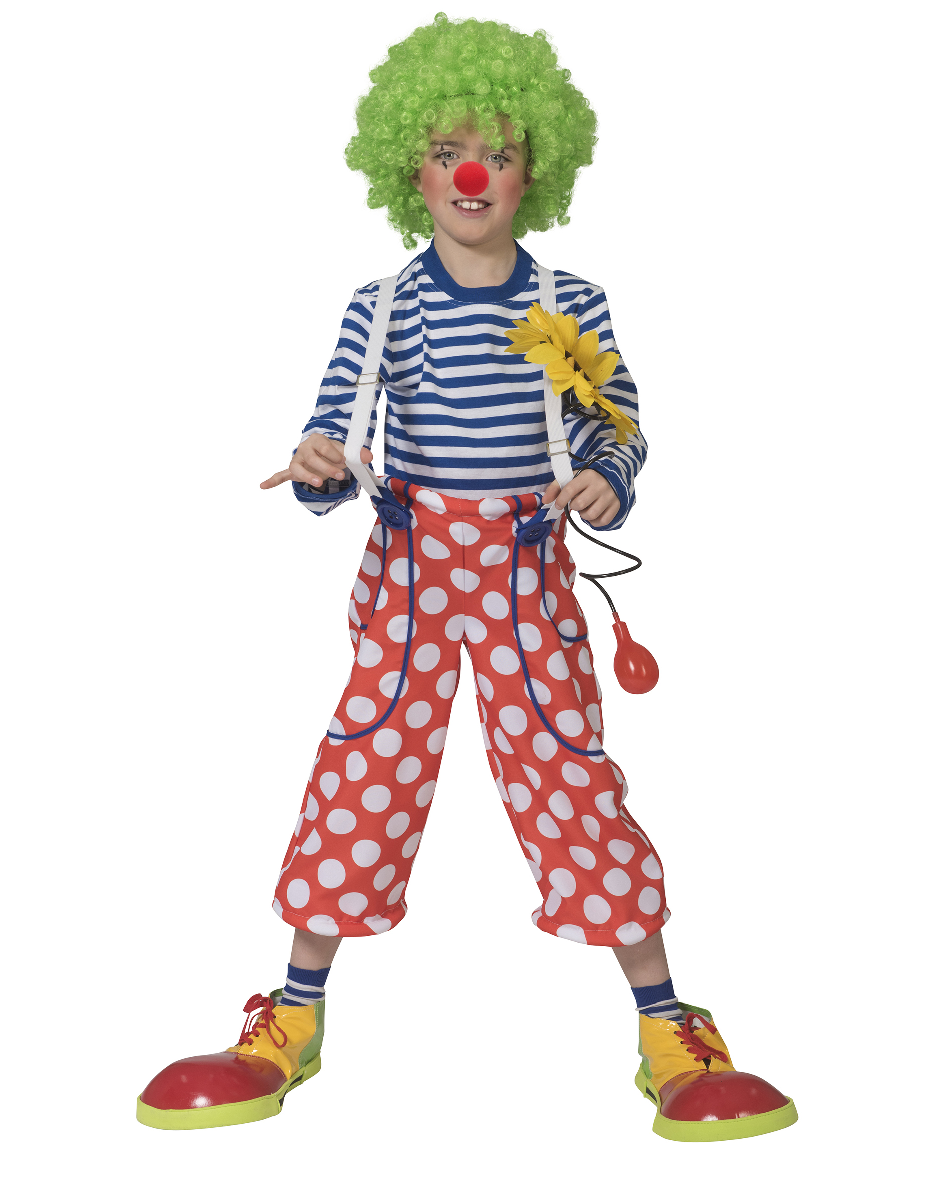 Clown-Hose für Kinder mit Hosenträgern Faschingskostüm rot-weiss von ESPA