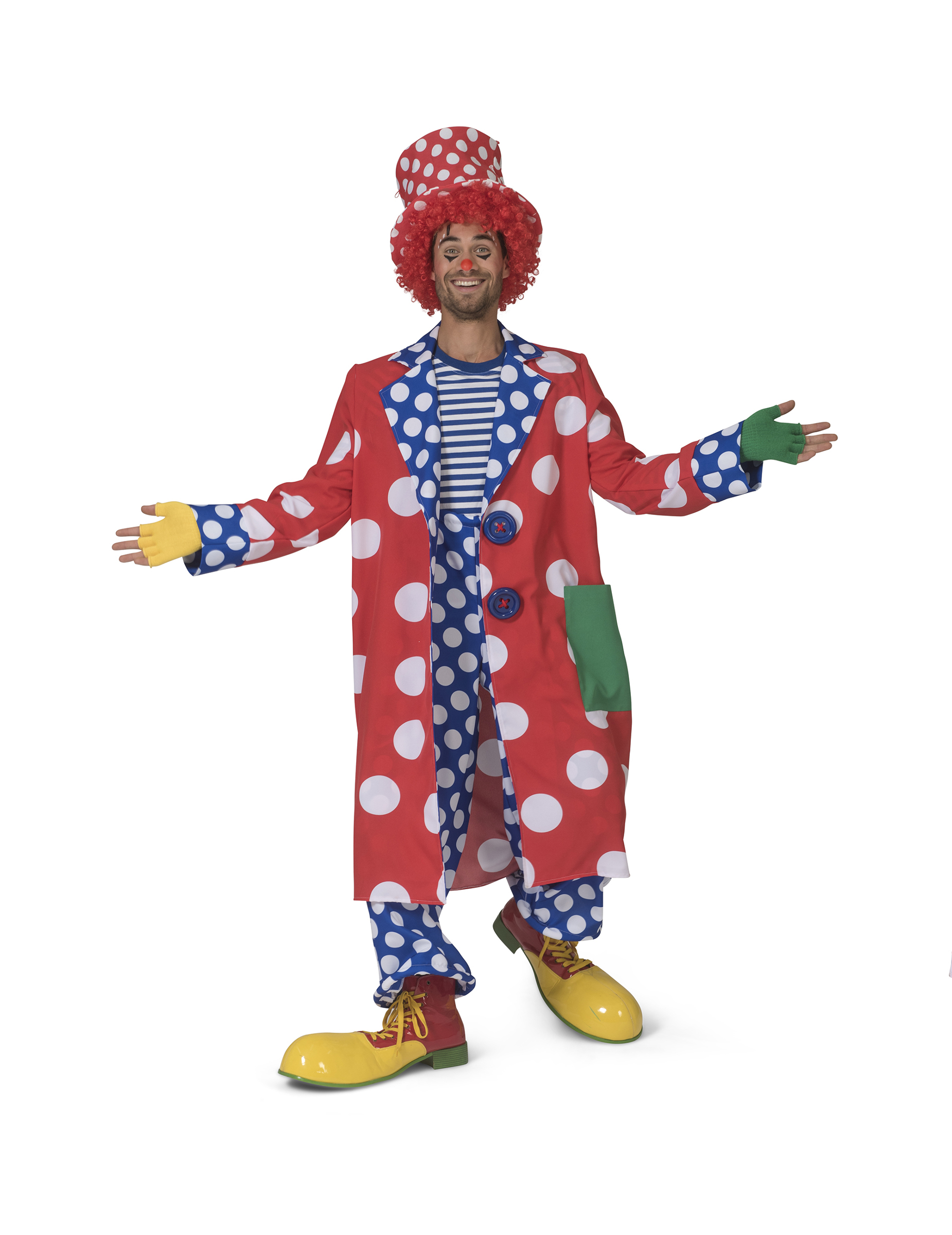 Clown-Mantel für Herren mit Punkten Faschingskostüm bunt Clown-Mantel für Herren mit Punkten Faschingskostüm bunt von ESPA