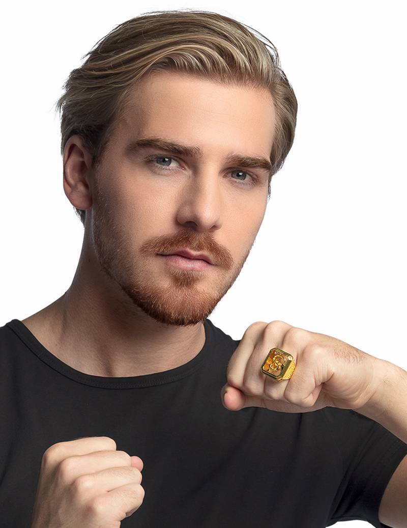 Dollar-Ring Gangster-Accessoire gold von ESPA