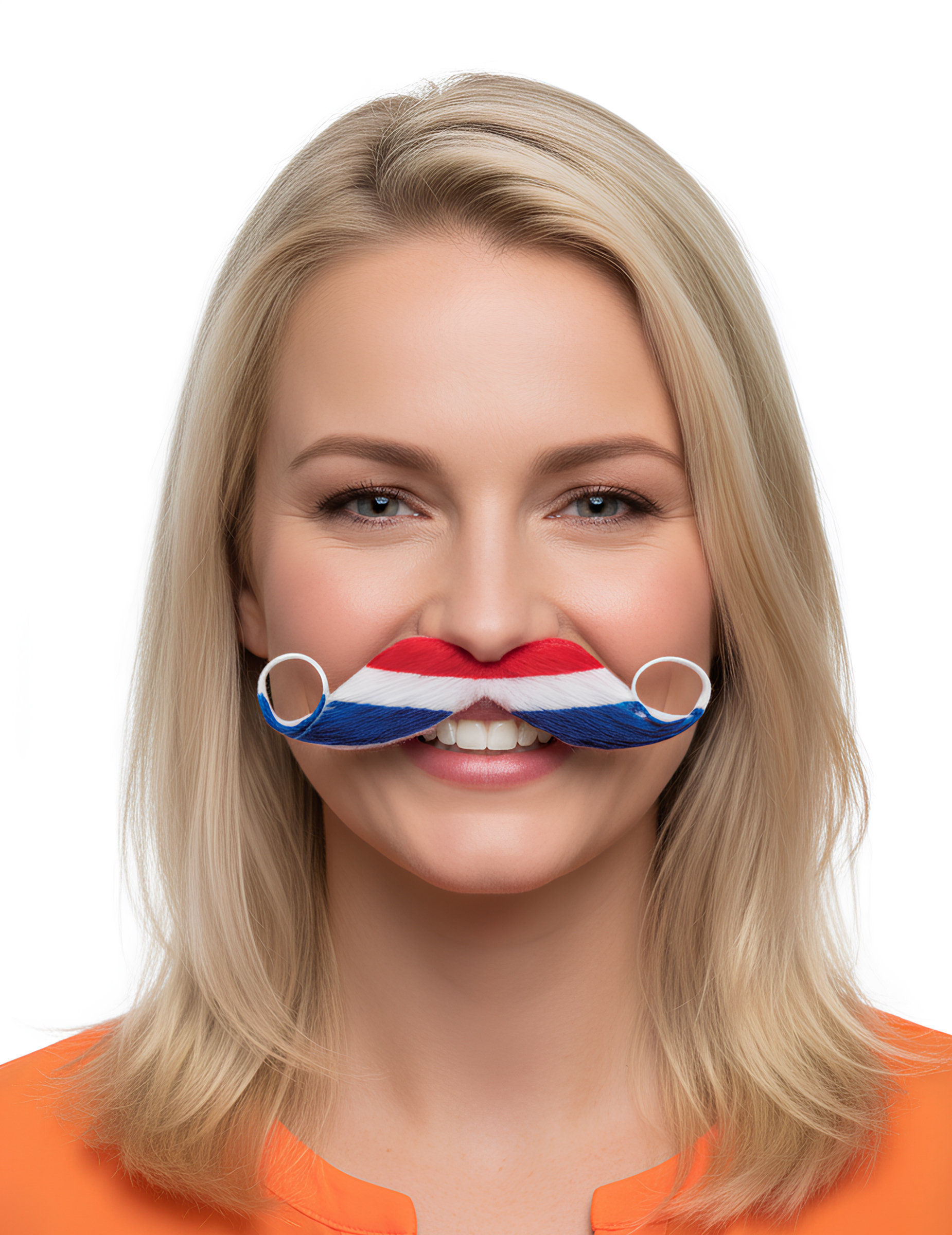 Fan Schnurrbart Niederlande Lustiger Supporter-Schnurrbart in Rot Weiß Blau für Erwachsene von ESPA