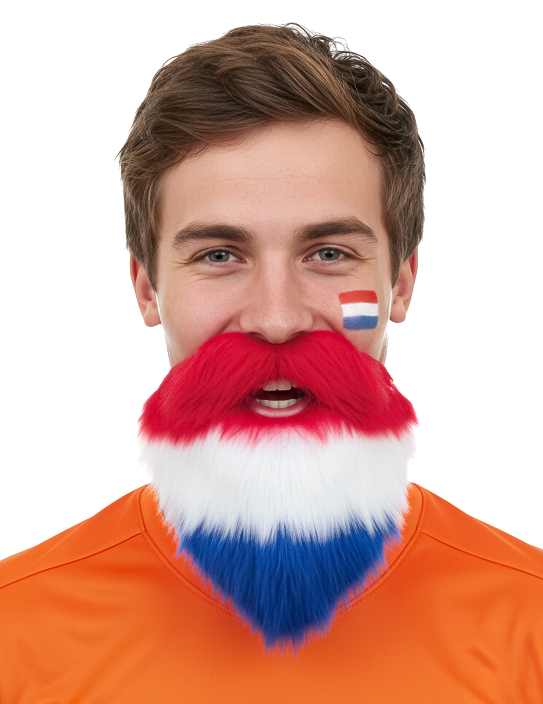 Fanbart Niederlande für Erwachsene Rot Weiß Blau Supporter Bart von ESPA