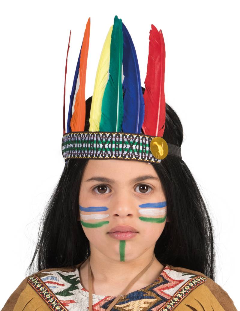 Feder-Kopfschmuck Indianer-Kostümaccessoire für Kinder bunt von ESPA