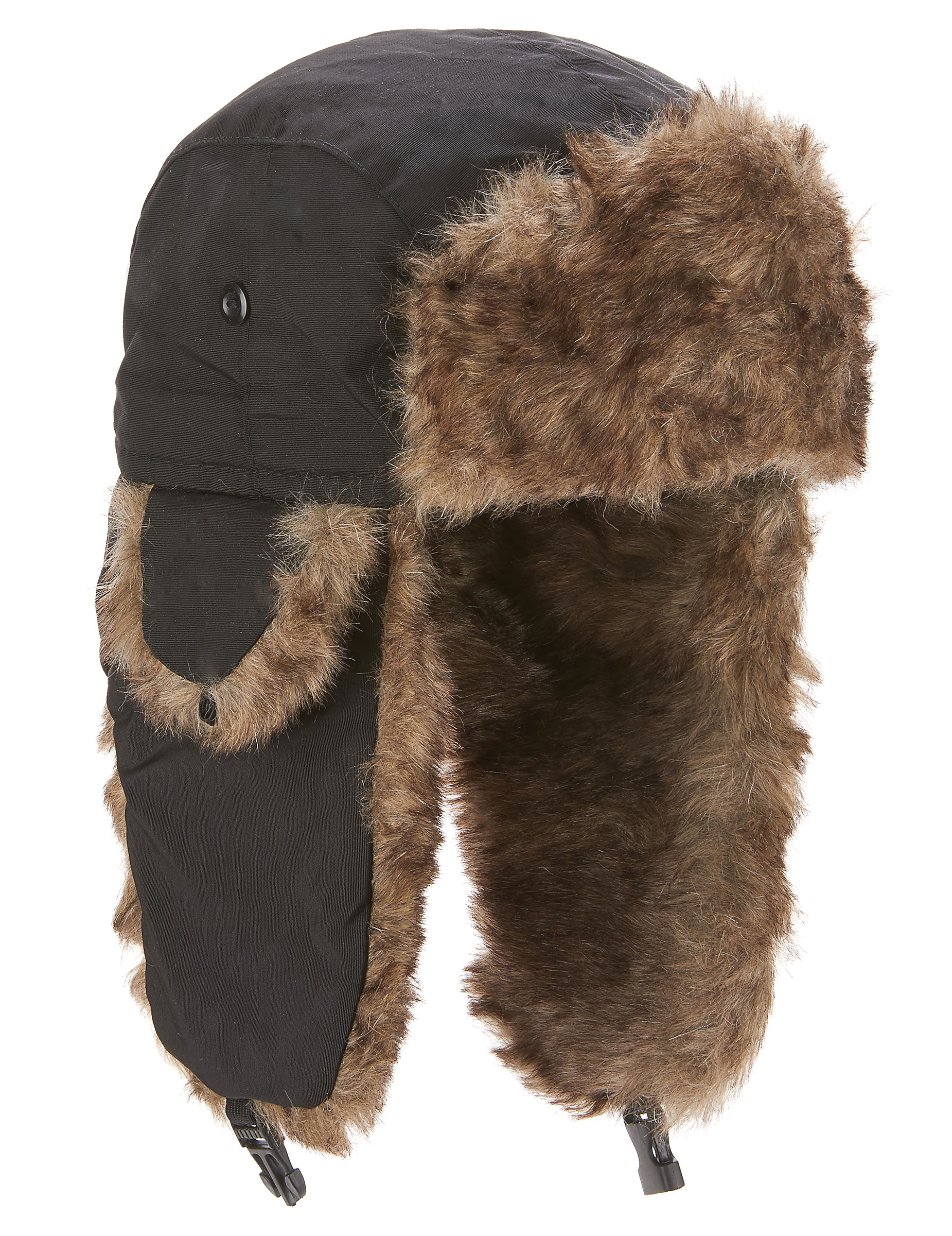 Flieger-Fellmütze Holzfäller-Mütze schwarz-braun Flieger-Fellmütze Holzfäller-Mütze schwarz-braun von ESPA
