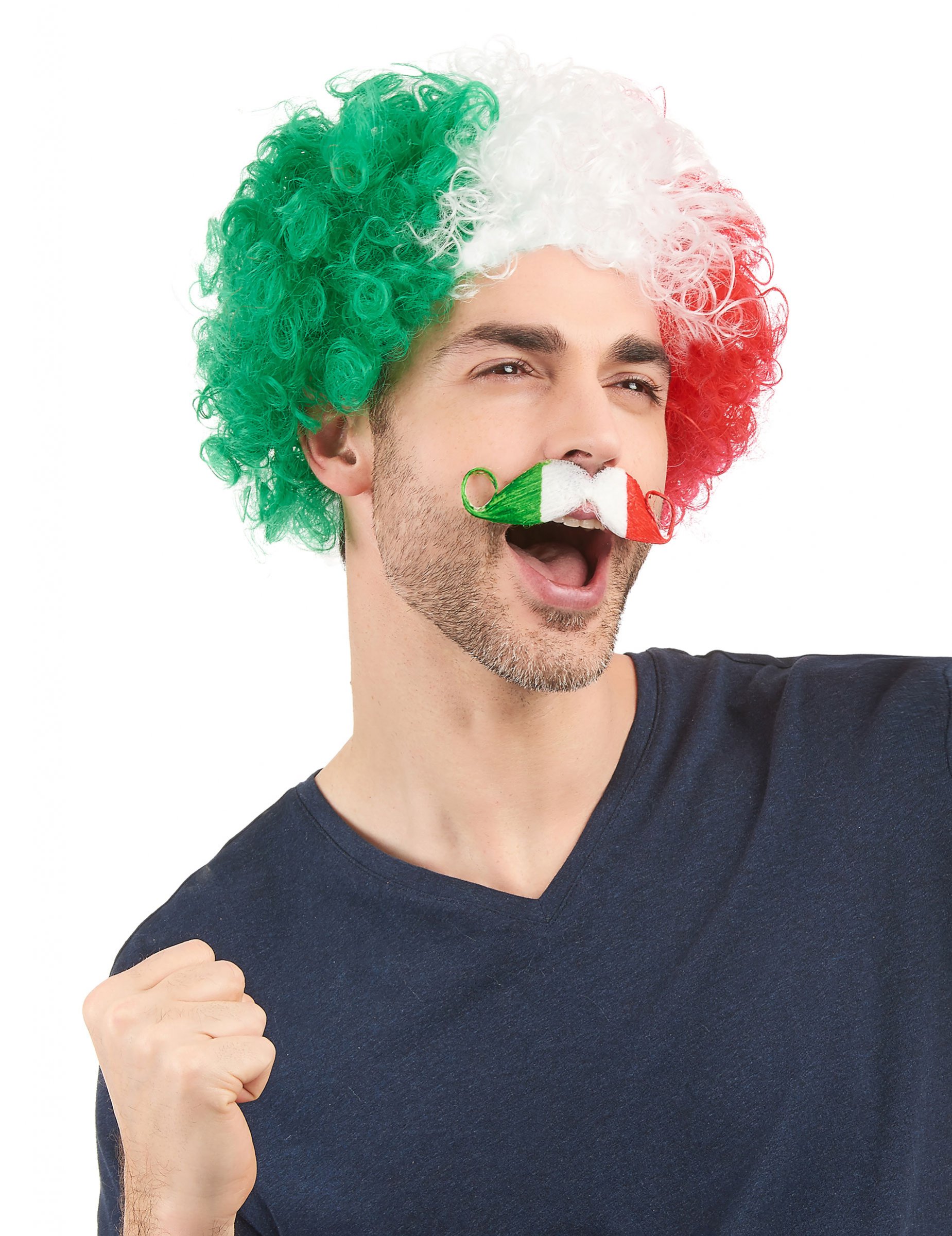 Fußball Fan Schnurrbart Italien grün-weiss-rot von ESPA