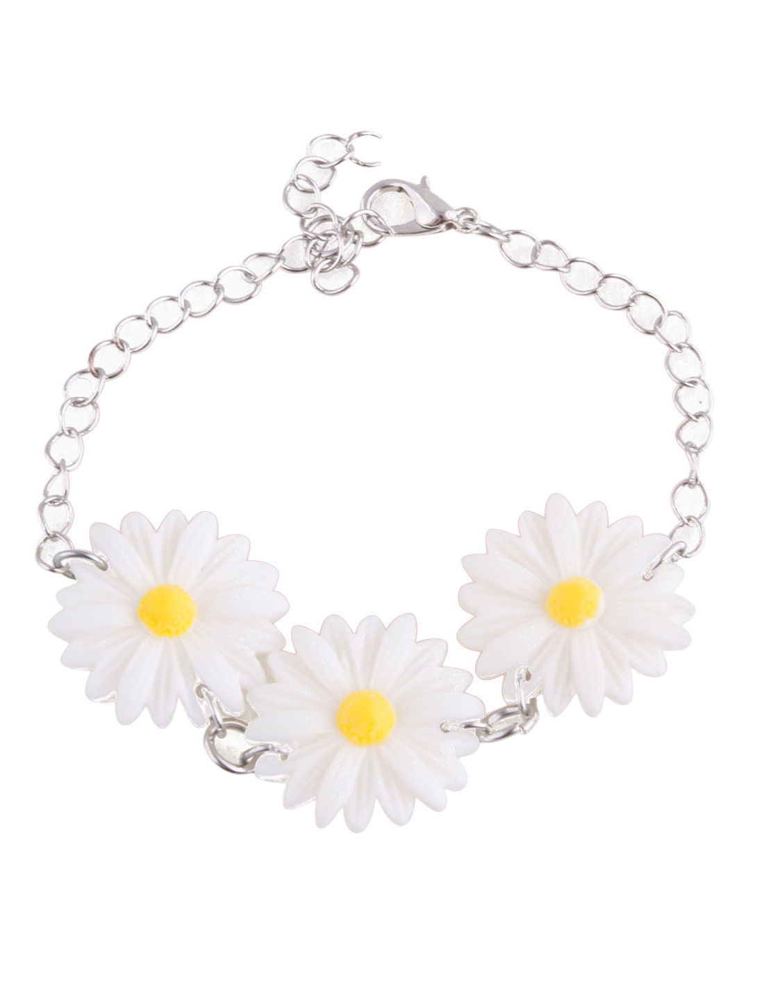 Gänseblümchen-Armband Kostümaccessoire silber-weiss-gelb Gänseblümchen-Armband Kostümaccessoire silber-weiss-gelb von ESPA