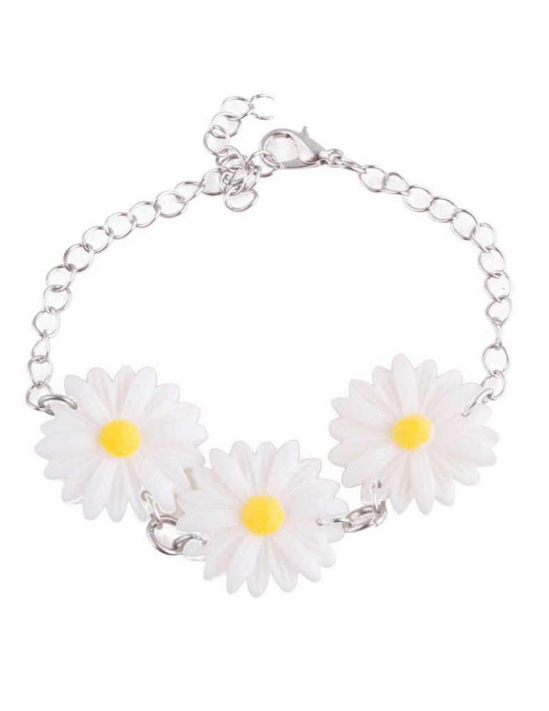 Gänseblümchen-Armband Kostümaccessoire silber-weiss-gelb von ESPA