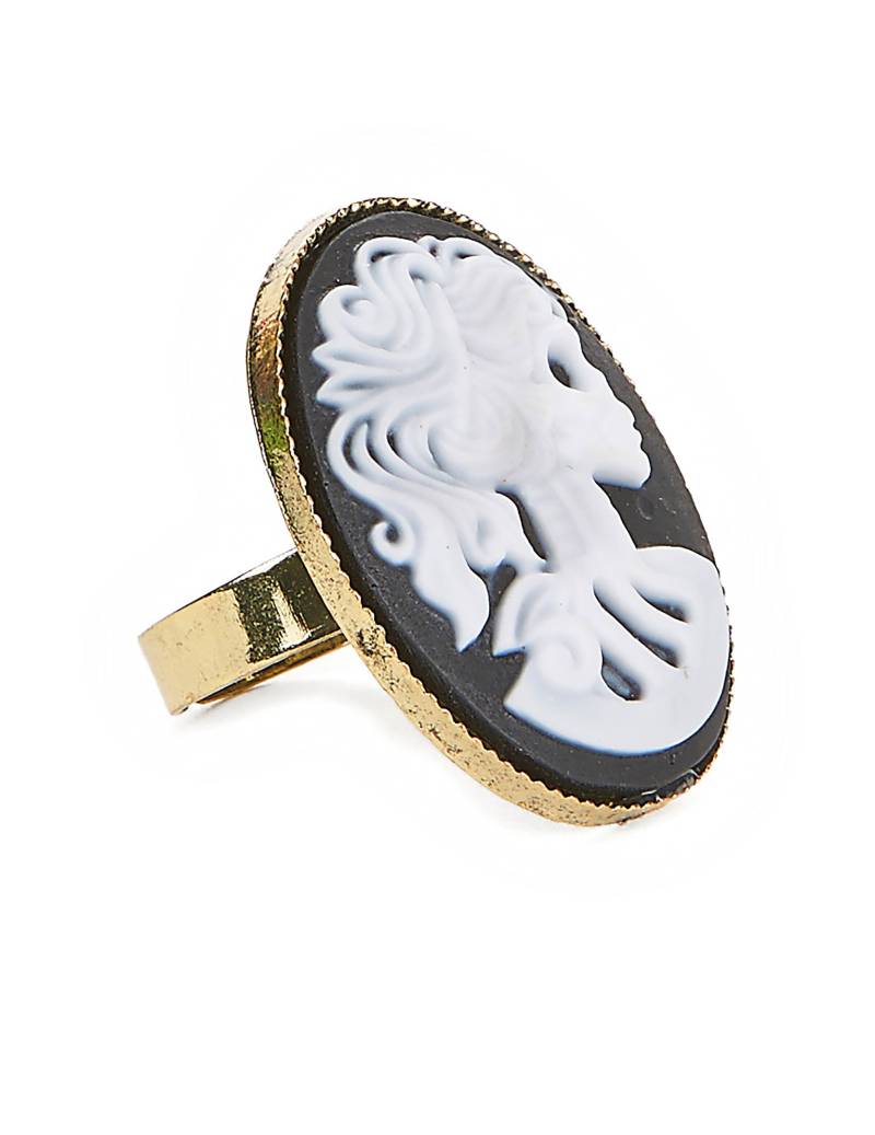 Geisterfrauen-Ring Halloween-Ring gold-weiss-schwarz 3,5cm von ESPA