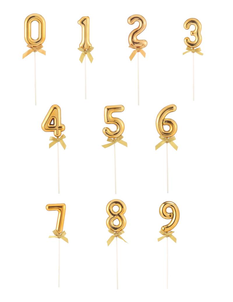 Goldene Zahl Cake Topper mit Schleife 12,7 cm für Geburtstage von ESPA
