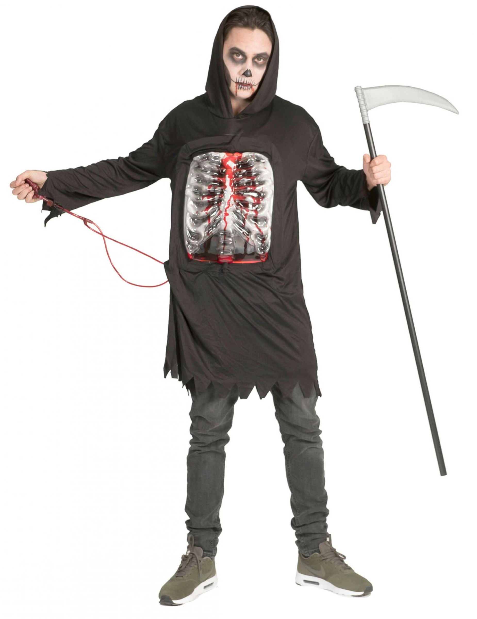 Grausamer Sensenmann Halloween-Kostüm für Erwachsene schwarz-weiß-rot Grausamer Sensenmann Halloween-Kostüm für Erwachsene schwarz-weiß-rot von ESPA