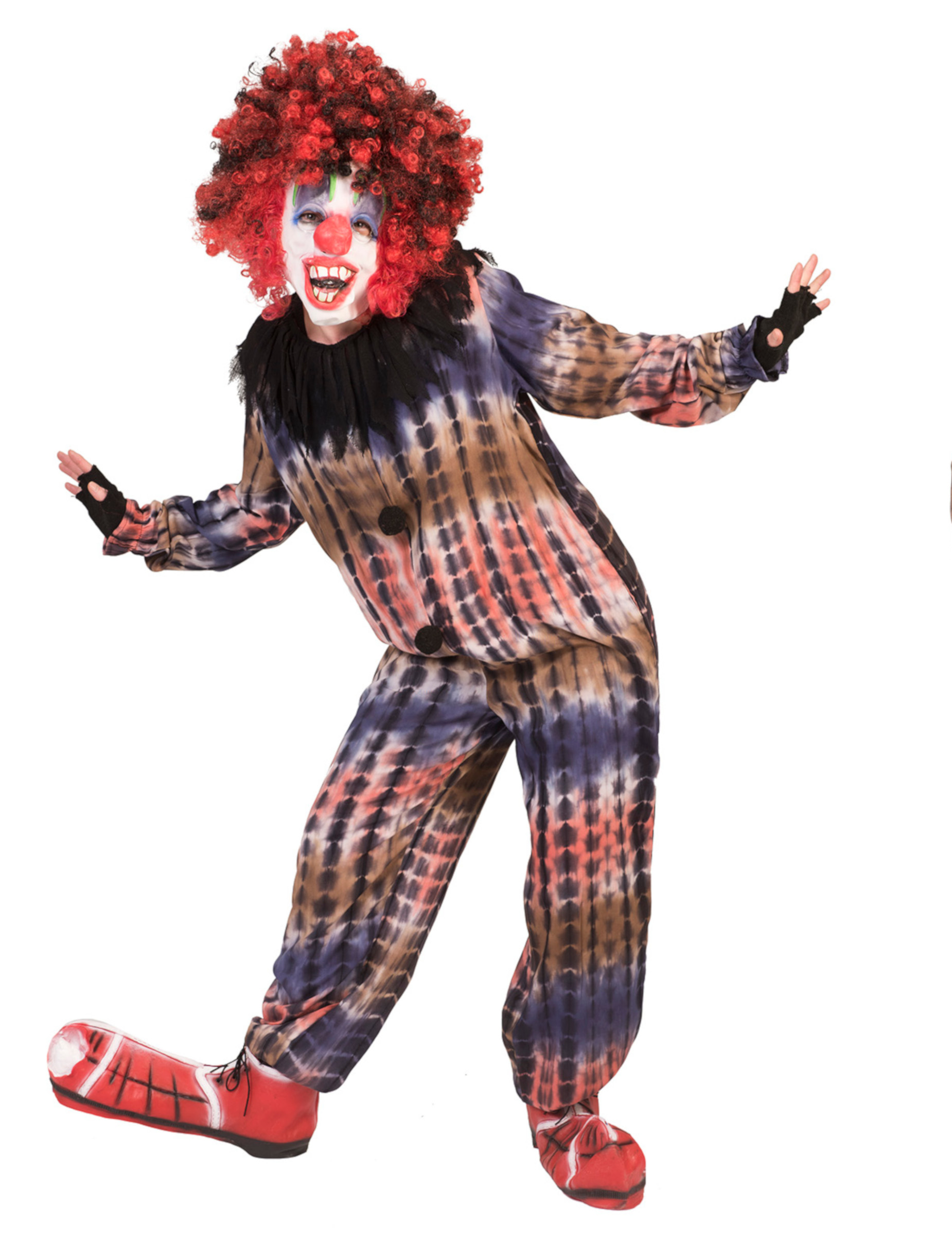 Gruseliger Clown Kostüm für Jungen Fasching bunt Gruseliger Clown Kostüm für Jungen Fasching bunt von ESPA