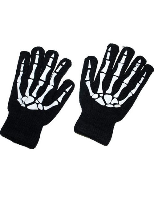 Halloween Kostümaccessoire Skelett-Handschuheschwarz-weiss von ESPA