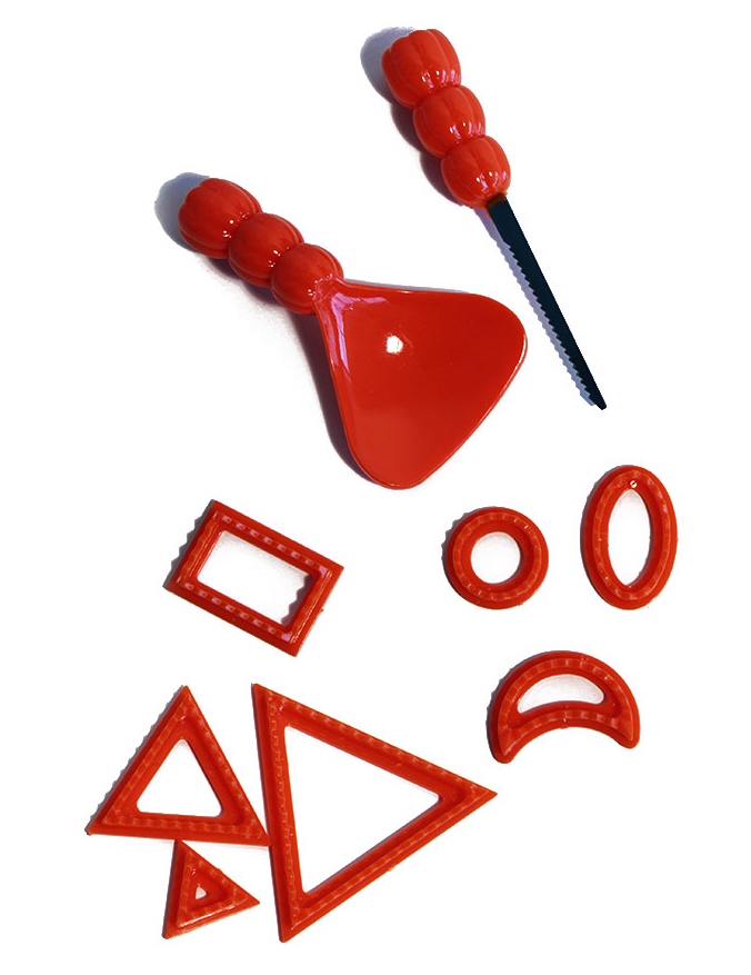 Halloween Kürbis Schnitz-Set zum Basteln 9-teilig rot von ESPA