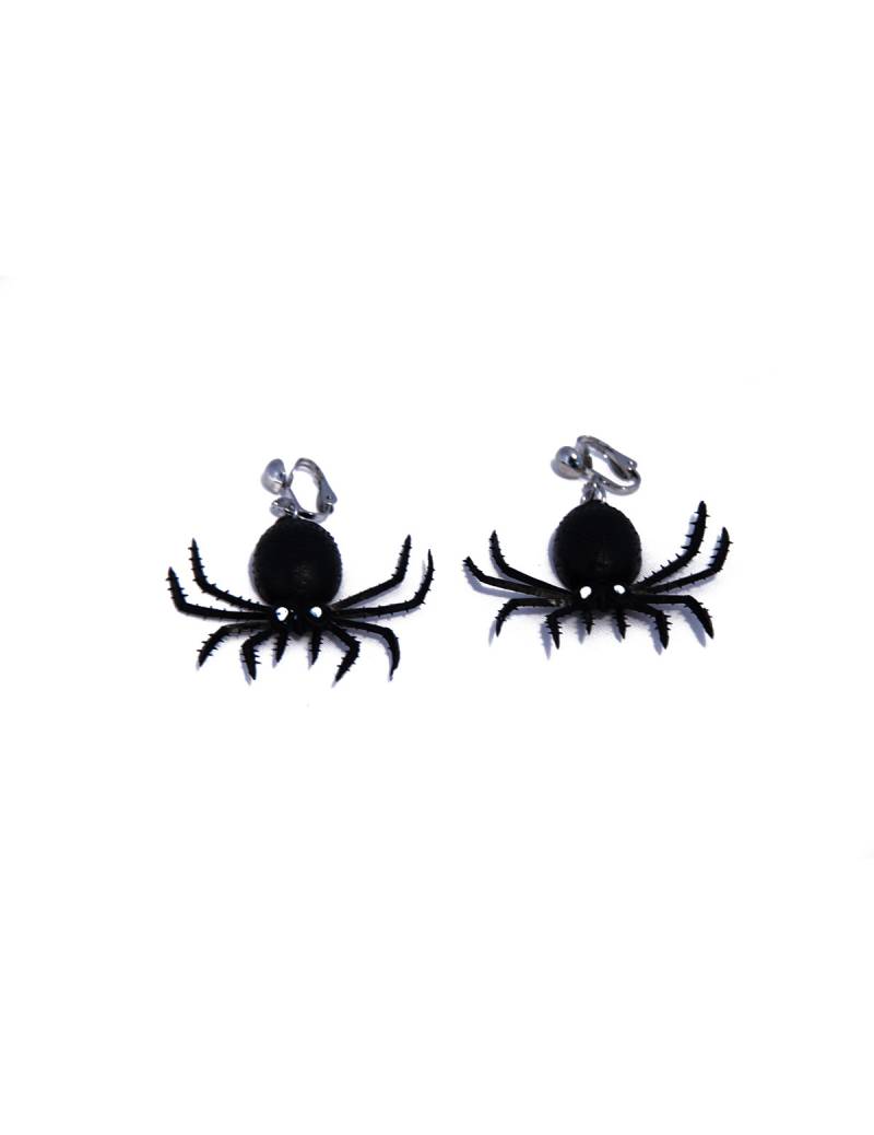 Halloween Ohrringe Spinnen Kostümaccessoire schwarz von ESPA